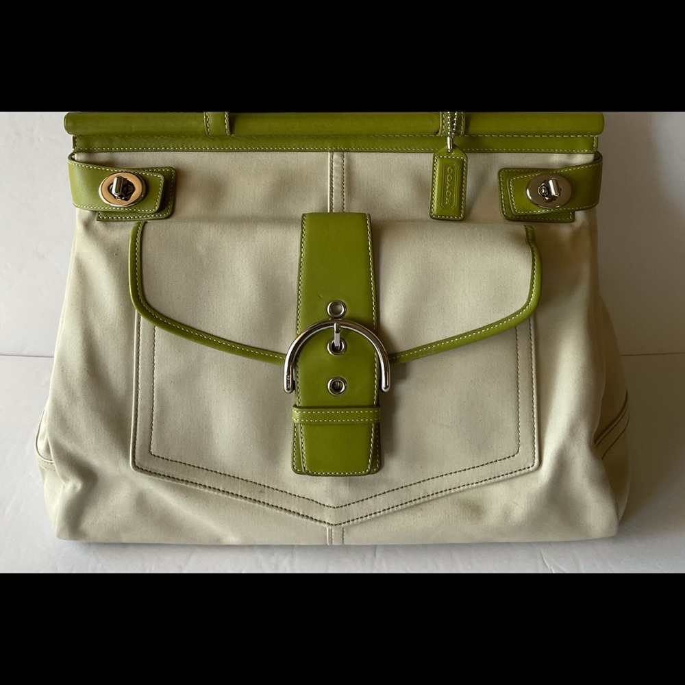 Coach # 9367  Vintage Beige Canvas Tote Handbag
